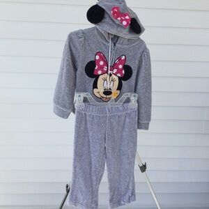 Disney Gray Velour 2 Piece Play Set With Hood, Size 3T